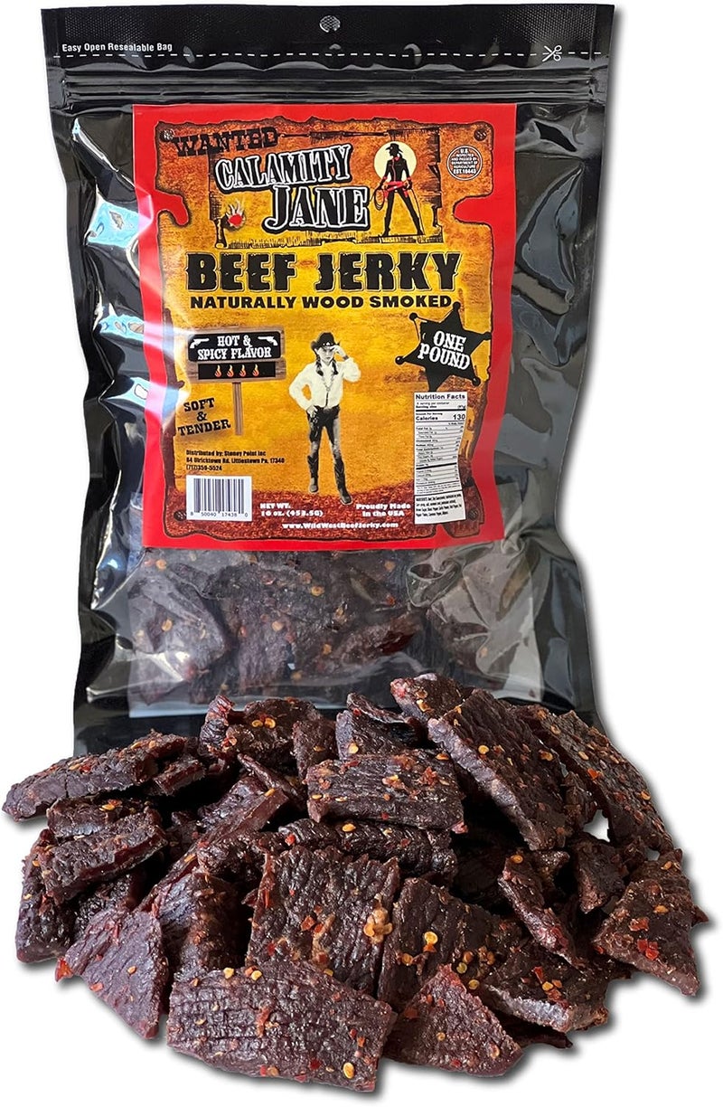 Calamity Jane Hot & Spicy Beef Jerky - 1 Pound - Image 1